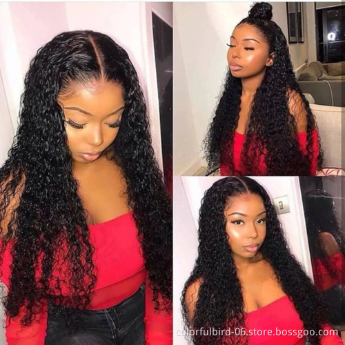 transparent lace kinky curly closure Wigs For Women 30 Inch Malaysian hair kinkycurly Wig 6x6 Lace Closure